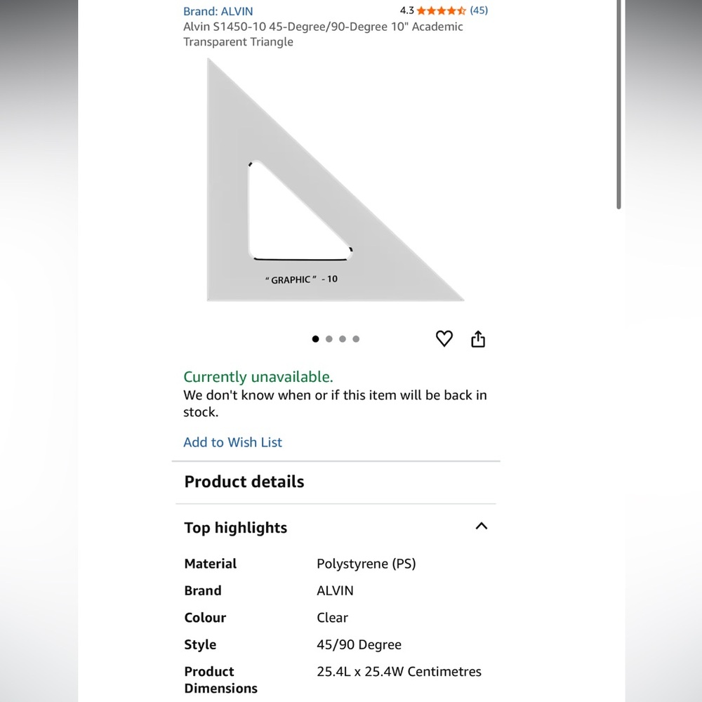 Clear Triangle Ruler Set - Picture 4 of 4